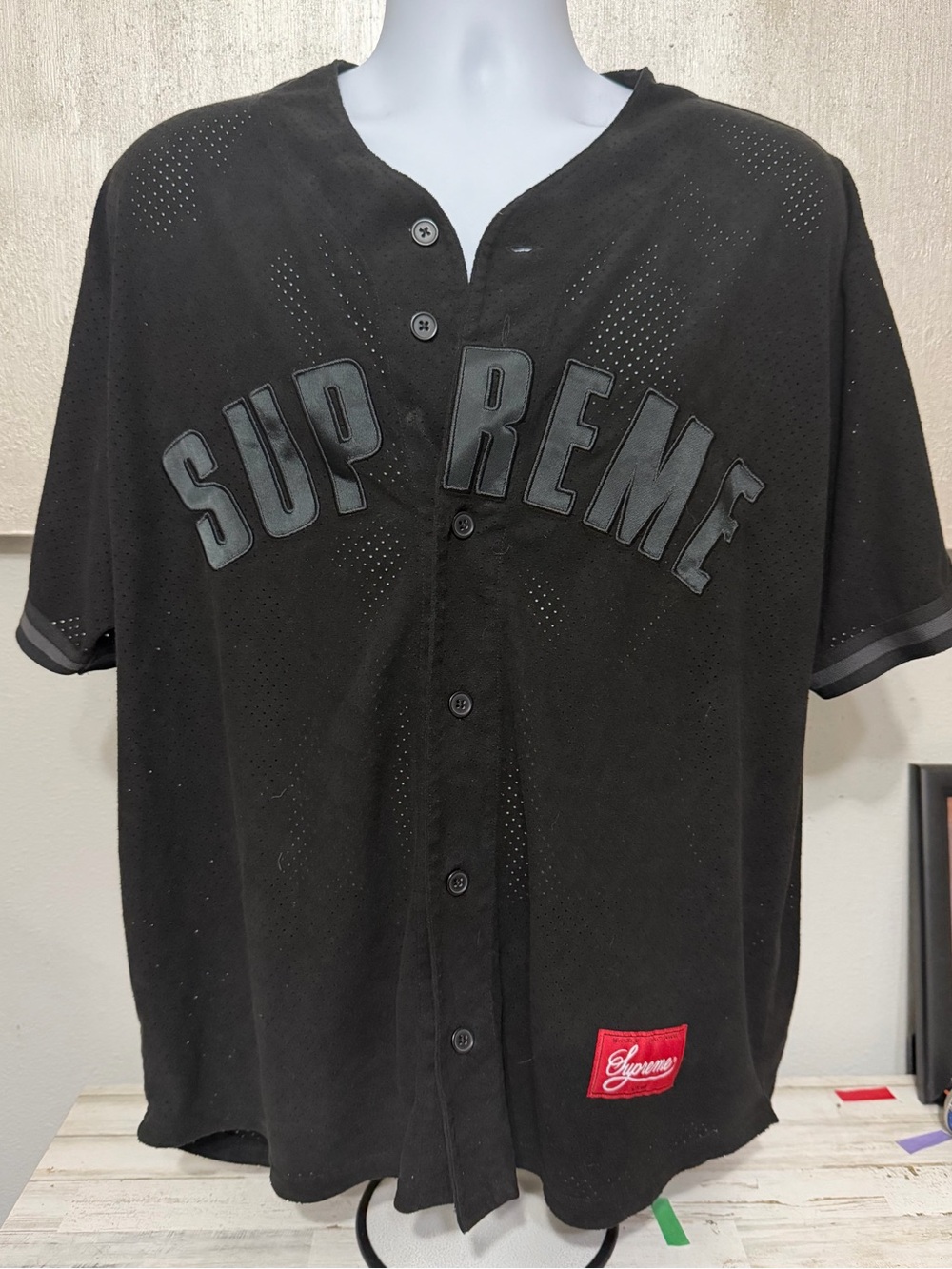Supreme Ultrasuede Mesh Baseball Jersey
